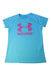 A Blue Short Sleeve T Shirts from Under Armour in size 10Y for girl. (Front View)