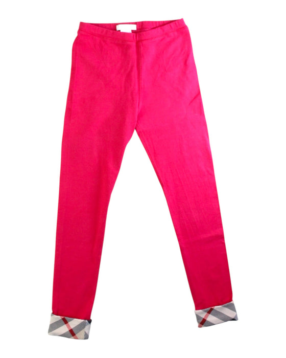 A Pink Leggings from Burberry in size 10Y for girl. (Front View)