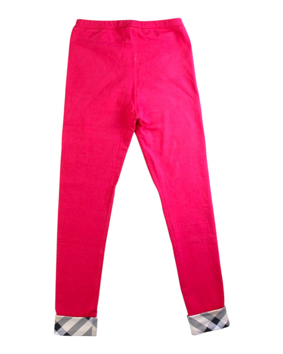 A Pink Leggings from Burberry in size 10Y for girl. (Back View)