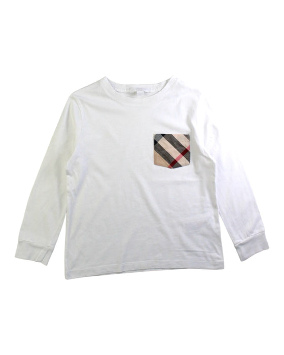 A White Long Sleeve T Shirts from Burberry in size 6T for boy. (Front View)