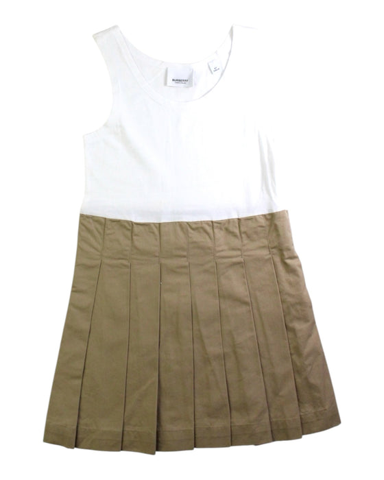 A White Sleeveless Dresses from Burberry in size 8Y for girl. (Front View)
