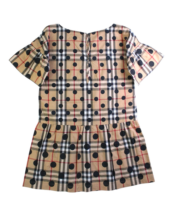 A Beige Short Sleeve Dresses from Burberry in size 10Y for girl. (Back View)