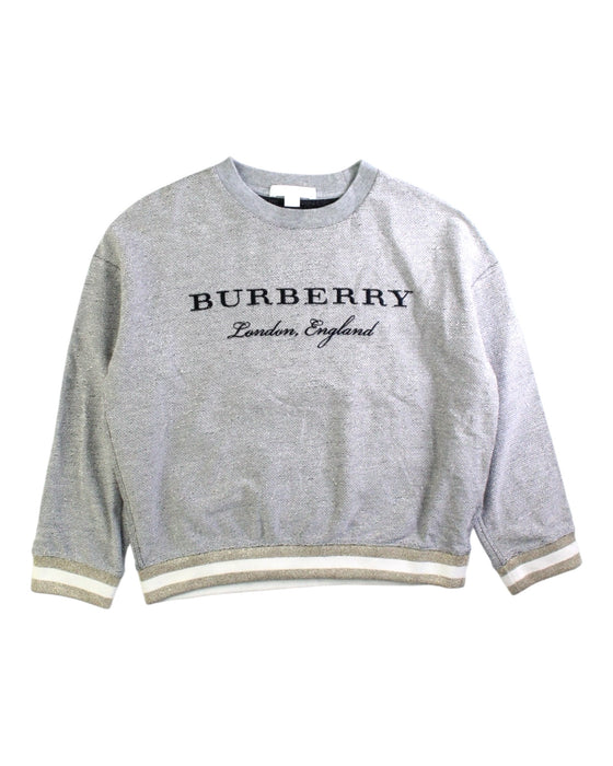 A Grey Crewneck Sweatshirts from Burberry in size 8Y for girl. (Front View)