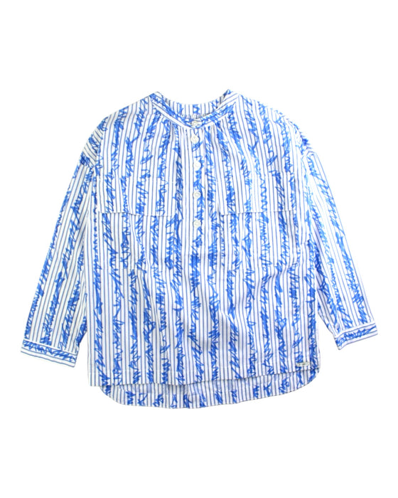 A Blue Long Sleeve Shirts from Burberry in size 10Y for girl. (Front View)