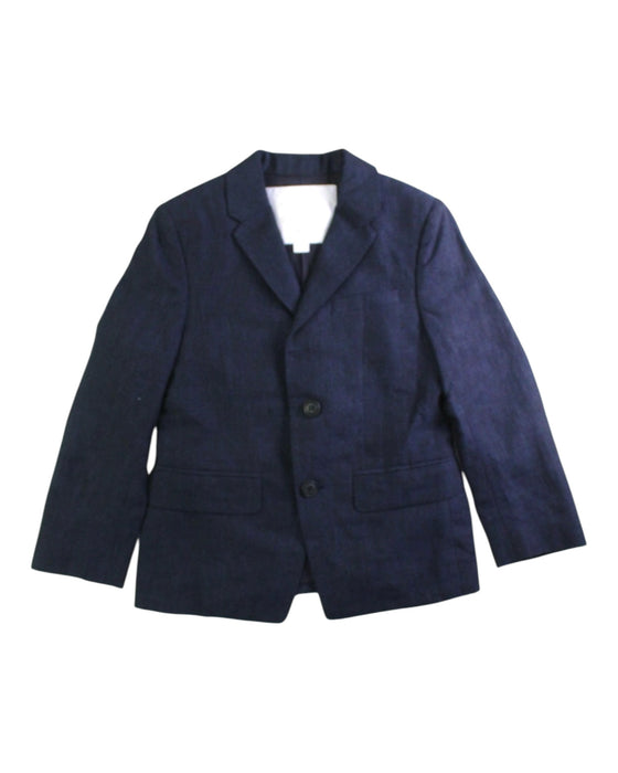 A Navy Blazers from Burberry in size 6T for boy. (Front View)