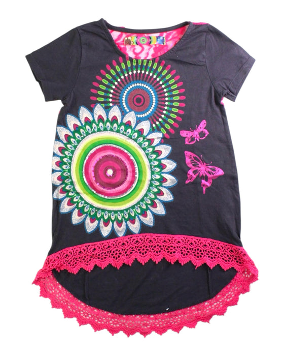 A Multicolour Short Sleeve Dresses from Desigual in size 7Y for girl. (Front View)