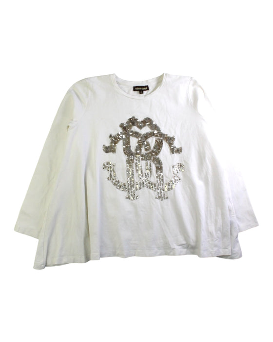 A White Long Sleeve Tops from Roberto Cavalli in size 8Y for girl. (Front View)