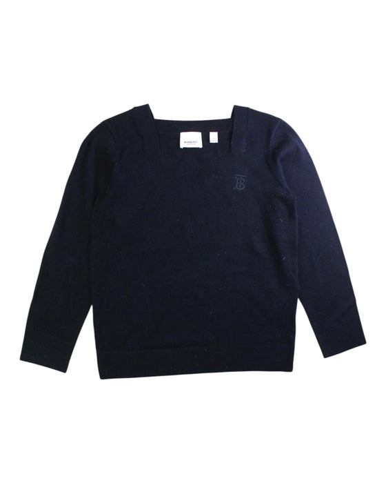 A Navy Long Sleeve Tops from Burberry in size 10Y for girl. (Front View)