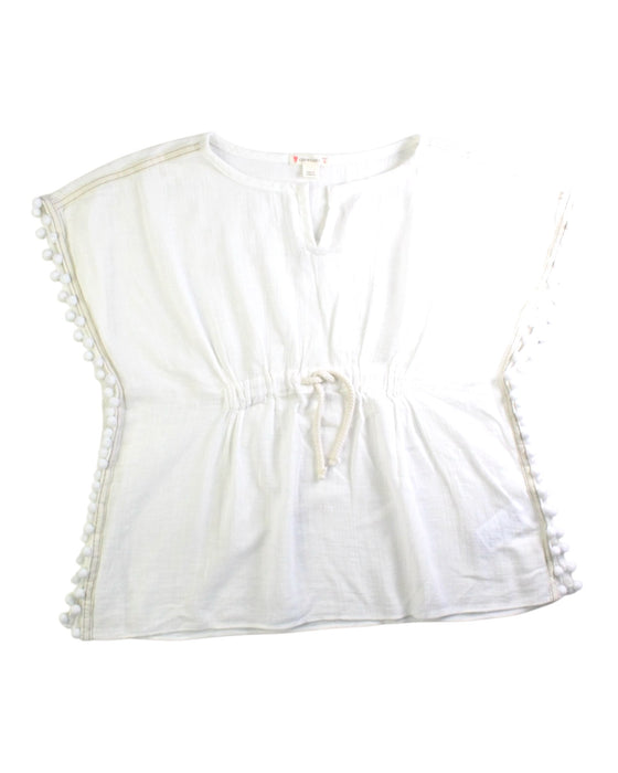 A White Cover Ups from Crewcuts in size 6T for girl. (Front View)