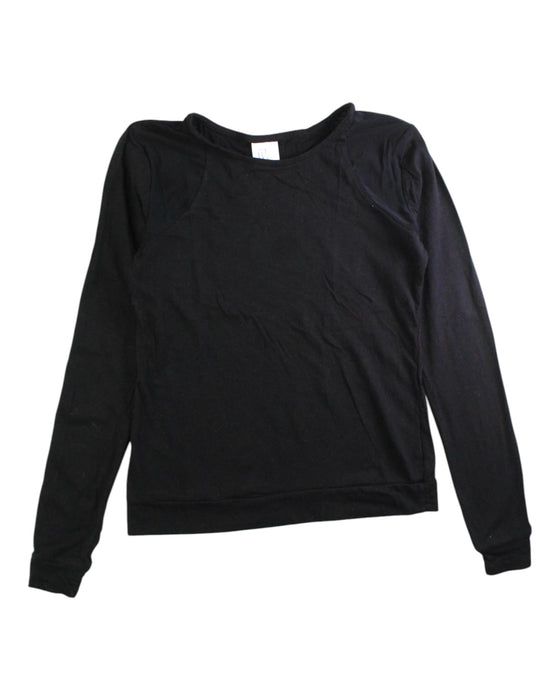 A Black Long Sleeve Tops from Flo Dancewear in size 10Y for girl. (Front View)