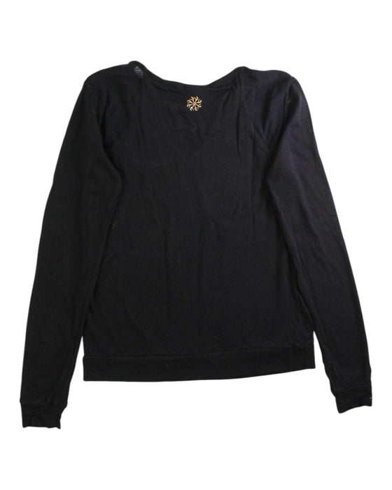 A Black Long Sleeve Tops from Flo Dancewear in size 10Y for girl. (Back View)