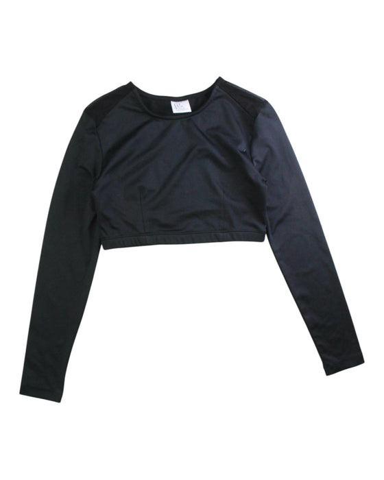 A Black Active Tops from Flo Dancewear in size 10Y for girl. (Front View)