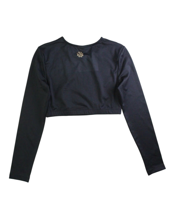 A Black Active Tops from Flo Dancewear in size 10Y for girl. (Back View)