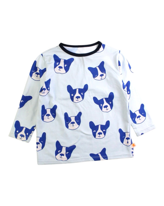 A Blue Rash Guards from Tinycottons in size 2T for boy. (Front View)