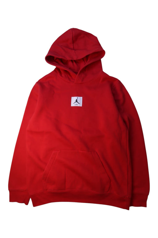 A Red Hooded Sweatshirts from Air Jordan in size 14Y for boy. (Front View)