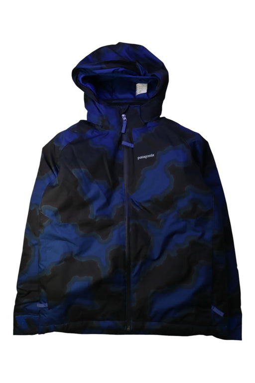 A Black Rain Jackets from Patagonia in size 14Y for boy. (Front View)
