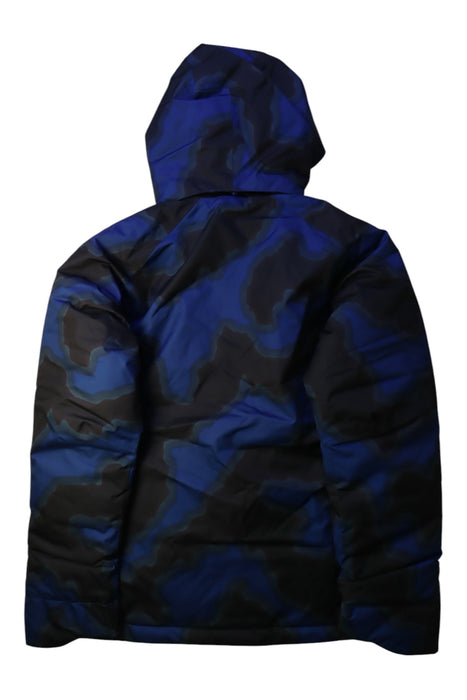 A Black Rain Jackets from Patagonia in size 14Y for boy. (Back View)