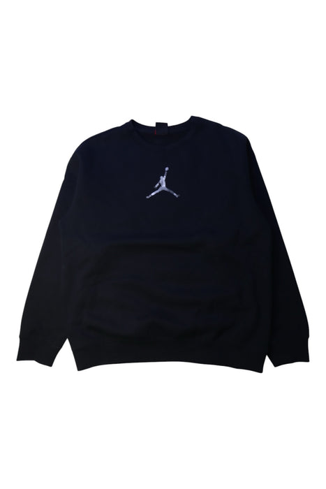 A Black Crewneck Sweatshirts from Air Jordan in size 14Y for boy. (Front View)