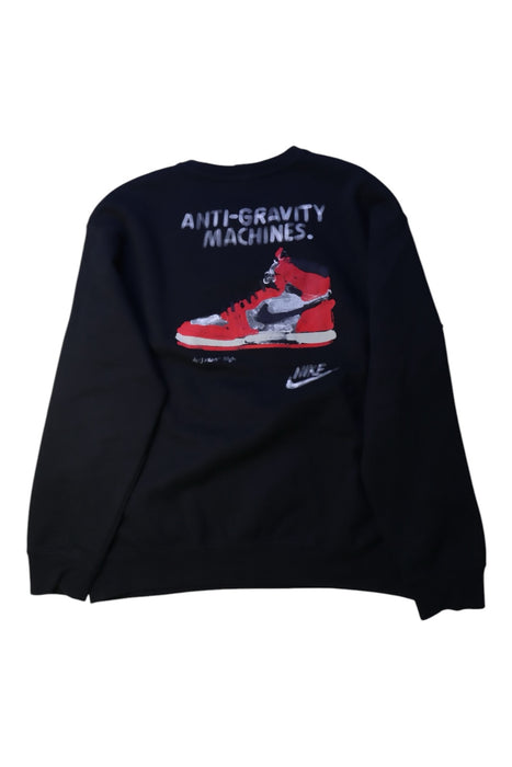 A Black Crewneck Sweatshirts from Air Jordan in size 14Y for boy. (Back View)