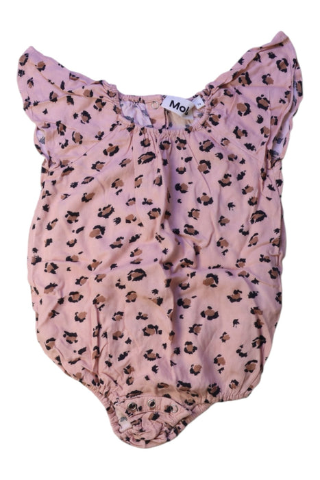 A Pink Sleeveless Rompers from Molo in size 6-12M for girl. (Front View)