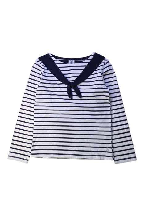 A Navy Long Sleeve Tops from Petit Bateau in size 8Y for girl. (Front View)
