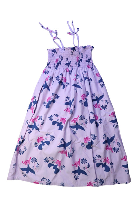 A Purple Sleeveless Dresses from Tea in size 6T for girl. (Front View)