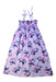A Purple Sleeveless Dresses from Tea in size 6T for girl. (Back View)