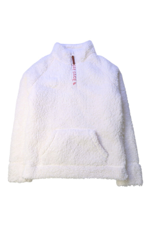 A White Zippered Sweatshirts from FatFace in size 8Y for girl. (Front View)