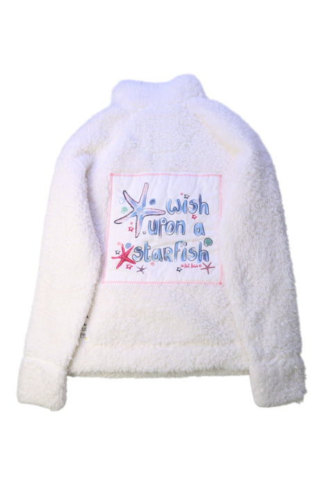 A White Zippered Sweatshirts from FatFace in size 8Y for girl. (Back View)