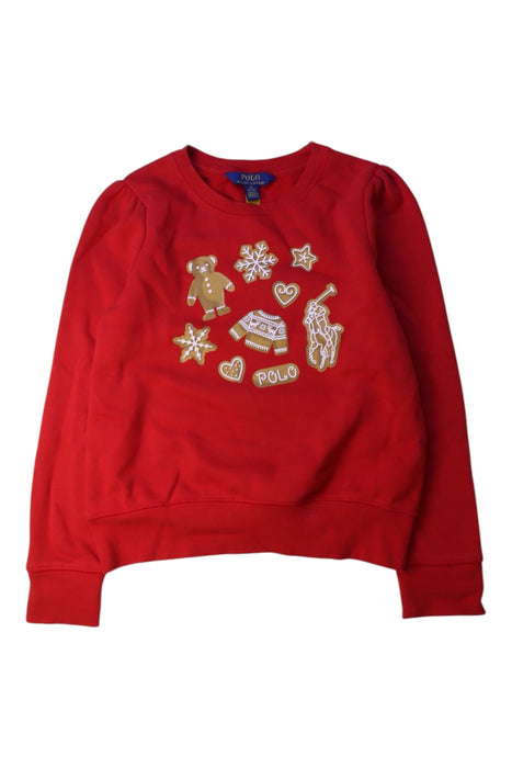 A Red Crewneck Sweatshirts from Polo Ralph Lauren in size 8Y for neutral. (Front View)