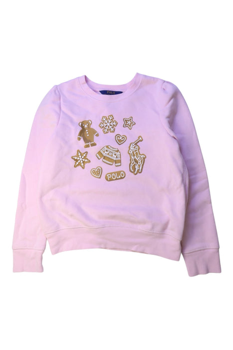 A Pink Crewneck Sweatshirts from Polo Ralph Lauren in size 8Y for neutral. (Front View)