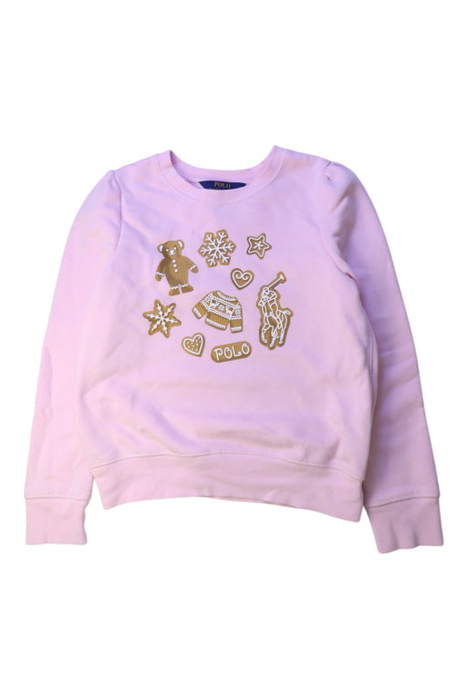 A Pink Crewneck Sweatshirts from Polo Ralph Lauren in size 8Y for neutral. (Front View)