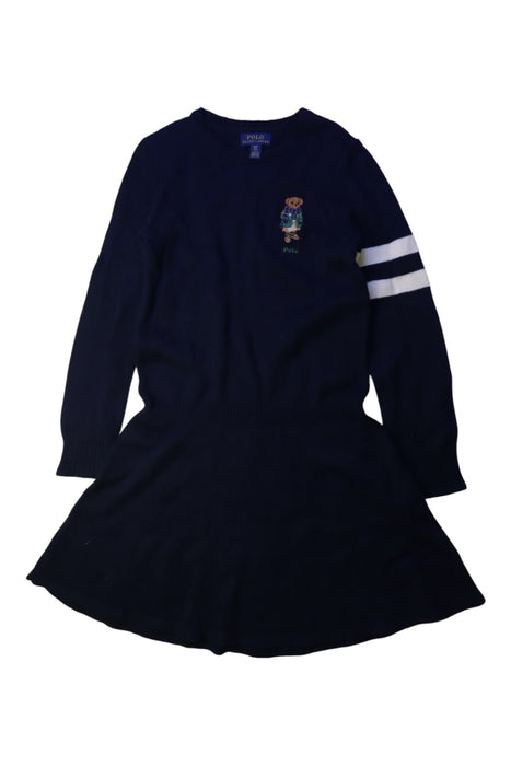A Navy Sweater Dresses from Polo Ralph Lauren in size 7Y for girl. (Front View)