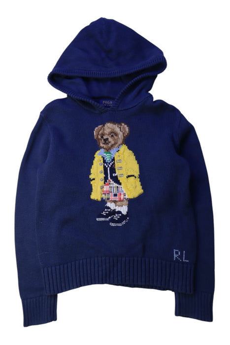 A Navy Hooded Sweatshirts from Polo Ralph Lauren in size 8Y for boy. (Front View)