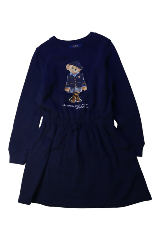 A Navy Long Sleeve Dresses from Polo Ralph Lauren in size 8Y for girl. (Front View)