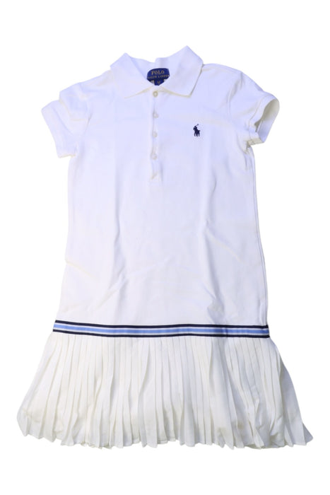 A White Short Sleeve Dresses from Polo Ralph Lauren in size 7Y for girl. (Front View)