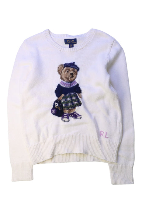 A White Long Sleeve Tops from Polo Ralph Lauren in size 8Y for girl. (Front View)