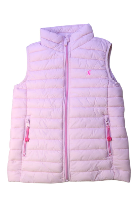 A Pink Outerwear Vests from Joules in size 7Y for girl. (Front View)