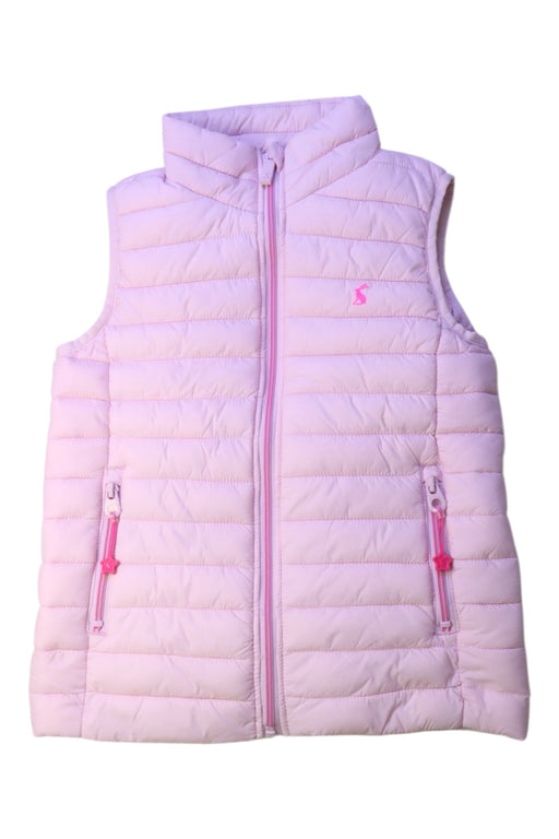 A Pink Outerwear Vests from Joules in size 7Y for girl. (Front View)