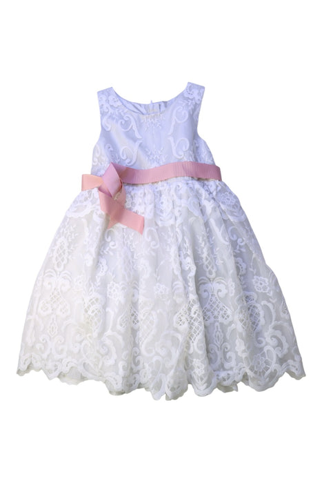 A White Sleeveless Dresses from Monsoon in size 6T for girl. (Front View)