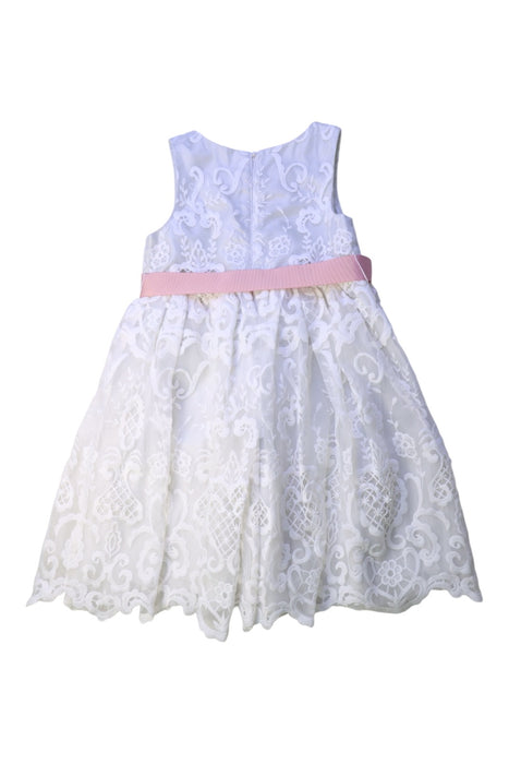 A White Sleeveless Dresses from Monsoon in size 6T for girl. (Back View)