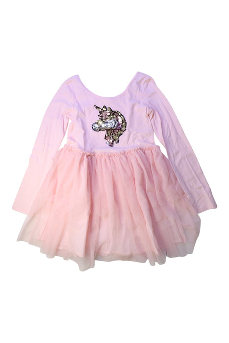 A Pink Long Sleeve Dresses from Seed in size 9Y for girl. (Front View)