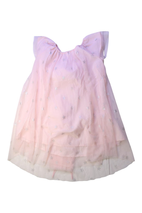 A Pink Sleeveless Dresses from Seed in size 6T for girl. (Front View)
