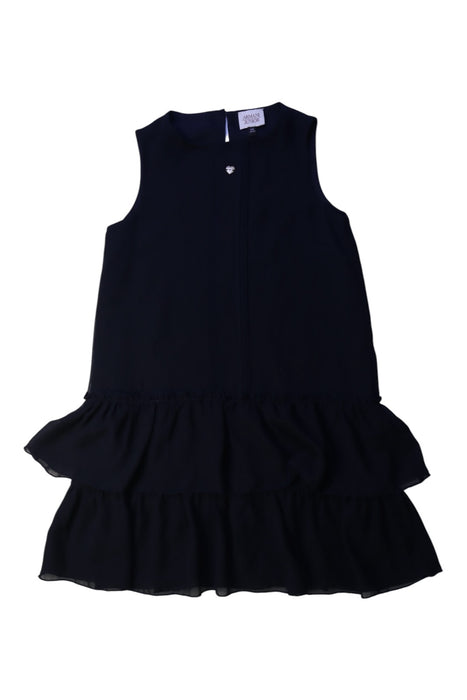 A Black Sleeveless Dresses from Armani in size 6T for girl. (Front View)