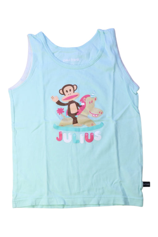 A Blue Sleeveless T Shirts from Paul Frank in size 6T for girl. (Front View)