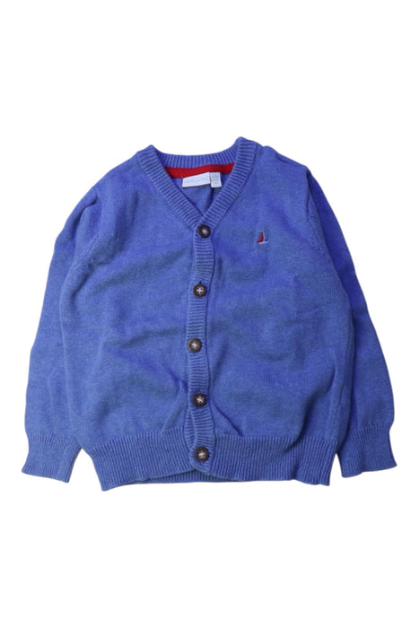 A Blue Cardigans from Jojo Maman Bébé in size 4T for boy. (Front View)