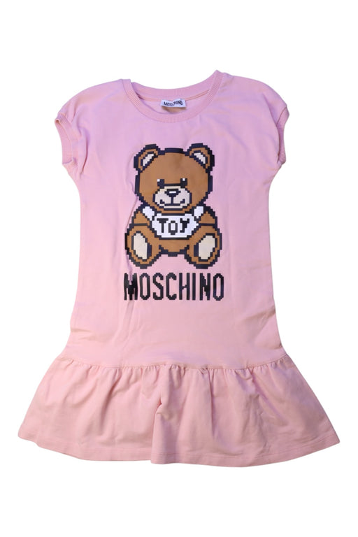 A Pink Short Sleeve Dresses from Moschino in size 8Y for girl. (Front View)