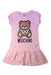 A Pink Short Sleeve Dresses from Moschino in size 8Y for girl. (Front View)