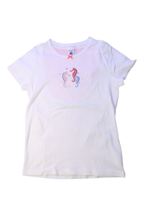 A White Short Sleeve T Shirts from Petit Bateau in size 8Y for girl. (Front View)