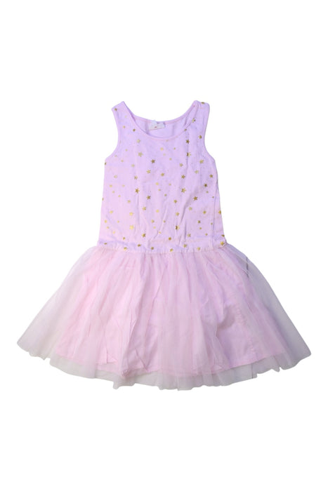 A Pink Sleeveless Dresses from Seed in size 7Y for girl. (Front View)